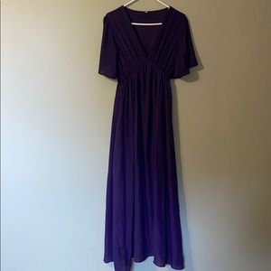 PinkBlush chiffon flutter sleeve maxi dress nwot
